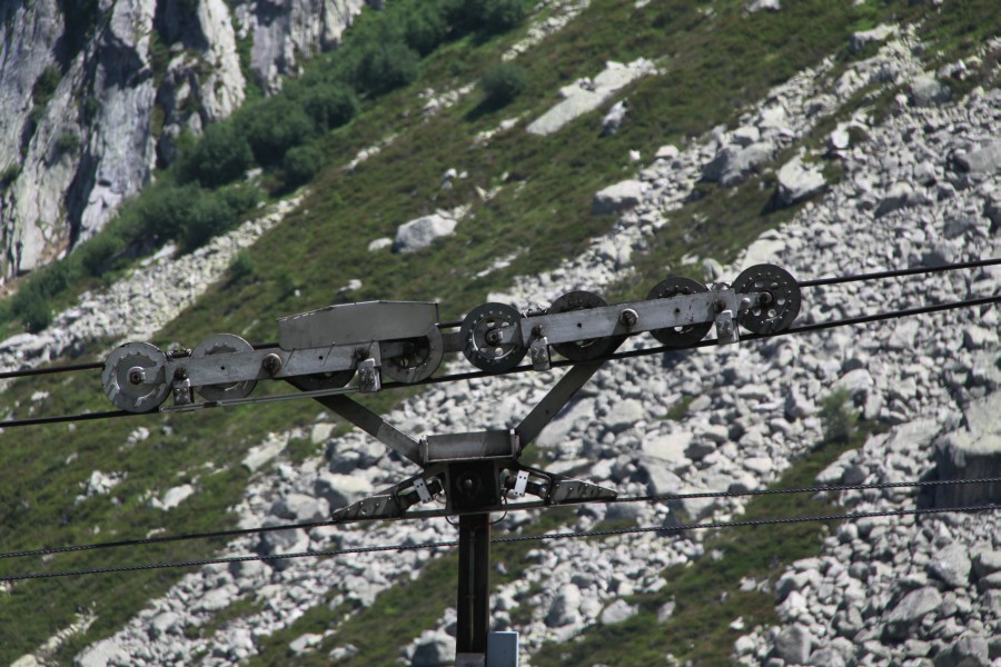 Laufwerk der Luftseilbahn Pranzaira-Albigna, Juli 2010