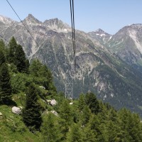 Talfahrt mit der Luftseilbahn Pranzaira-Albigna, Juli 2010