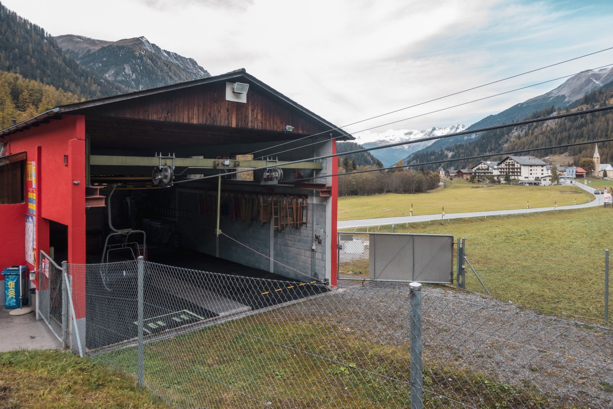 Talstation der Sesselbahn Bergün-Darlux, Oktober 2020
