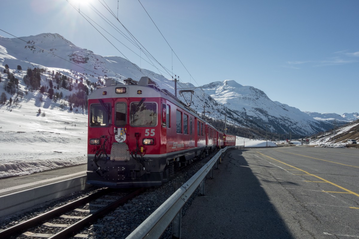 Rhätische Bahn am Berninapass