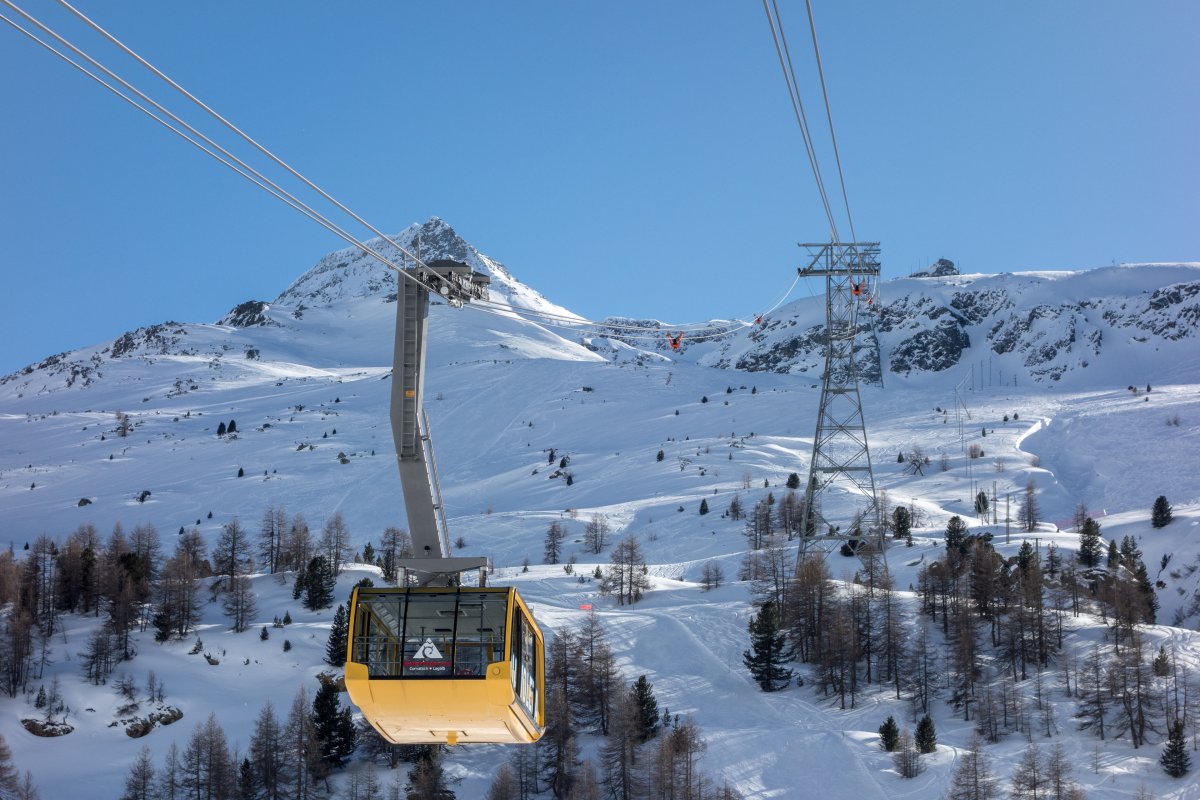 Luftseilbahn Bernina-Diavolezza, März 2019