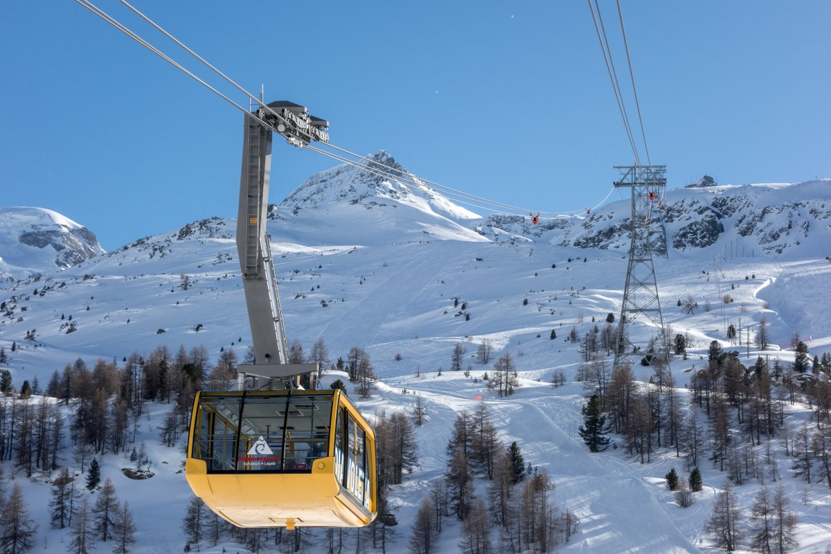 Luftseilbahn Bernina-Diavolezza, März 2019