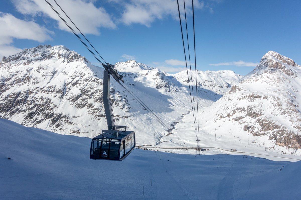 Luftseilbahn Bernina-Diavolezza, März 2019