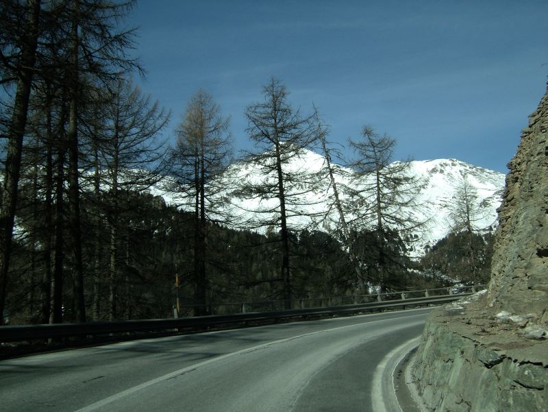 Fahrt nach Bivio über die Julierpassstrasse, Februar 2007