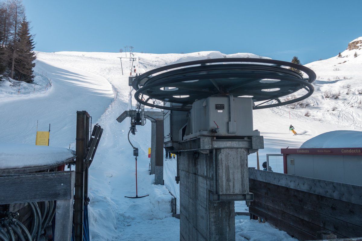 Talstation des Schlepplifts Camon, Februar 2021