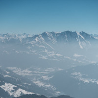 Panorama von Fil da Rubi in Waltensburg, Februar 2021