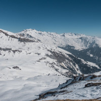 Panorama von Fil da Rubi in Waltensburg, Februar 2021