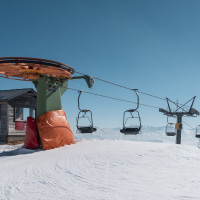 Bergstation der Sesselbahn Burleun-La Cauma, Februar 2021