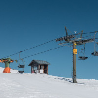 Bergstation der Sesselbahn Burleun-La Cauma, Februar 2021