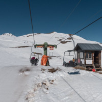 Bergstation der Sesselbahn Burleun-La Cauma, Februar 2021