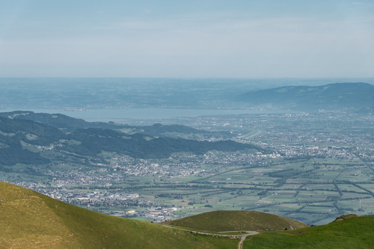 Rheintal mit Bodensee bei Bregenz