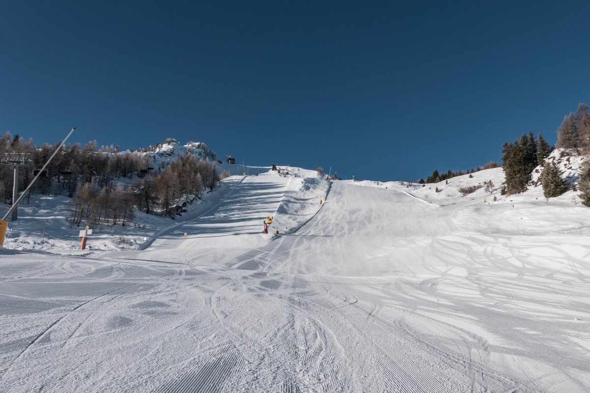 Abfahrt an der Sesselbahn Moay-Pasay, Februar 2023
