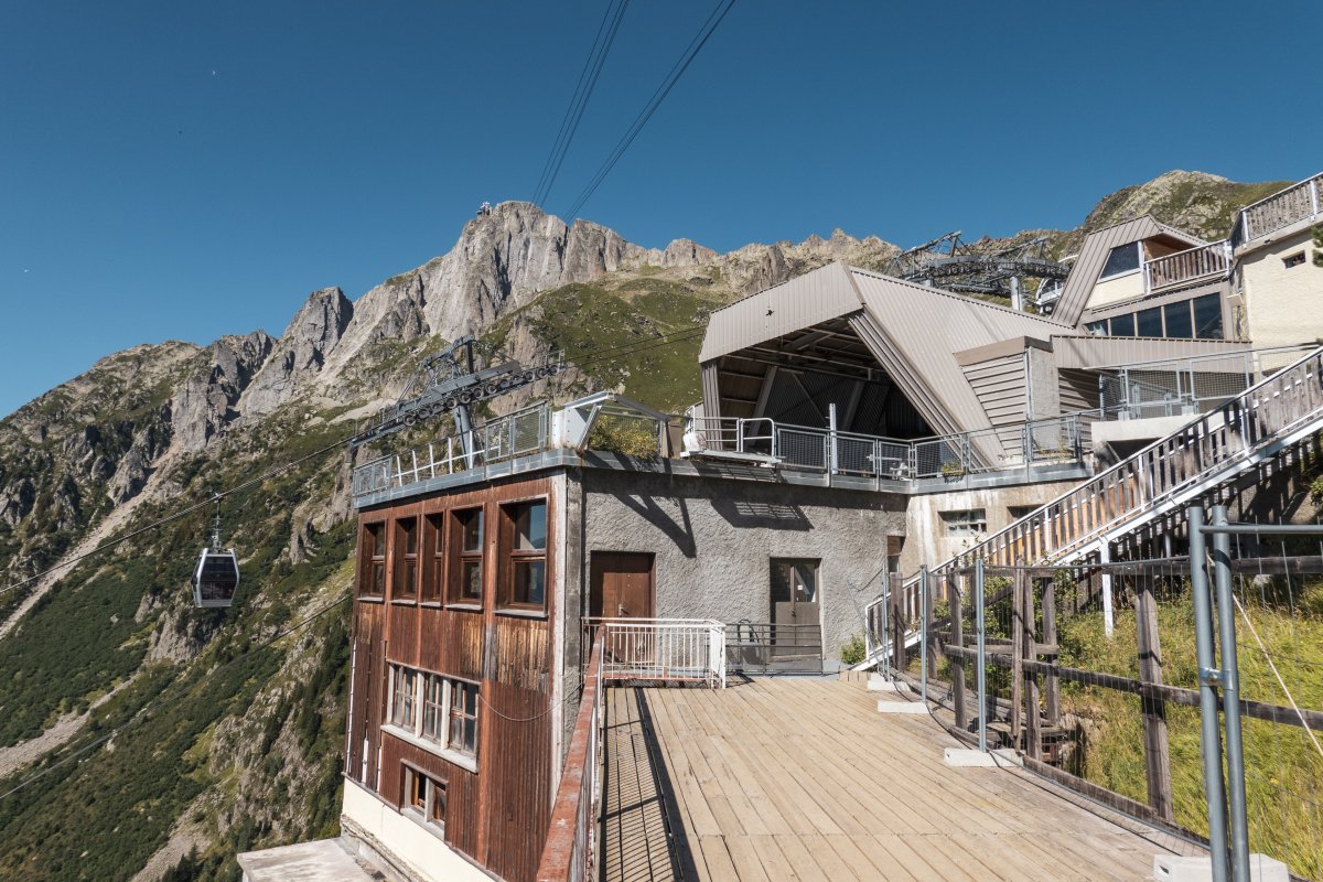Bergstation der Kabinenbahn Chamonix-Planpraz, August 2023