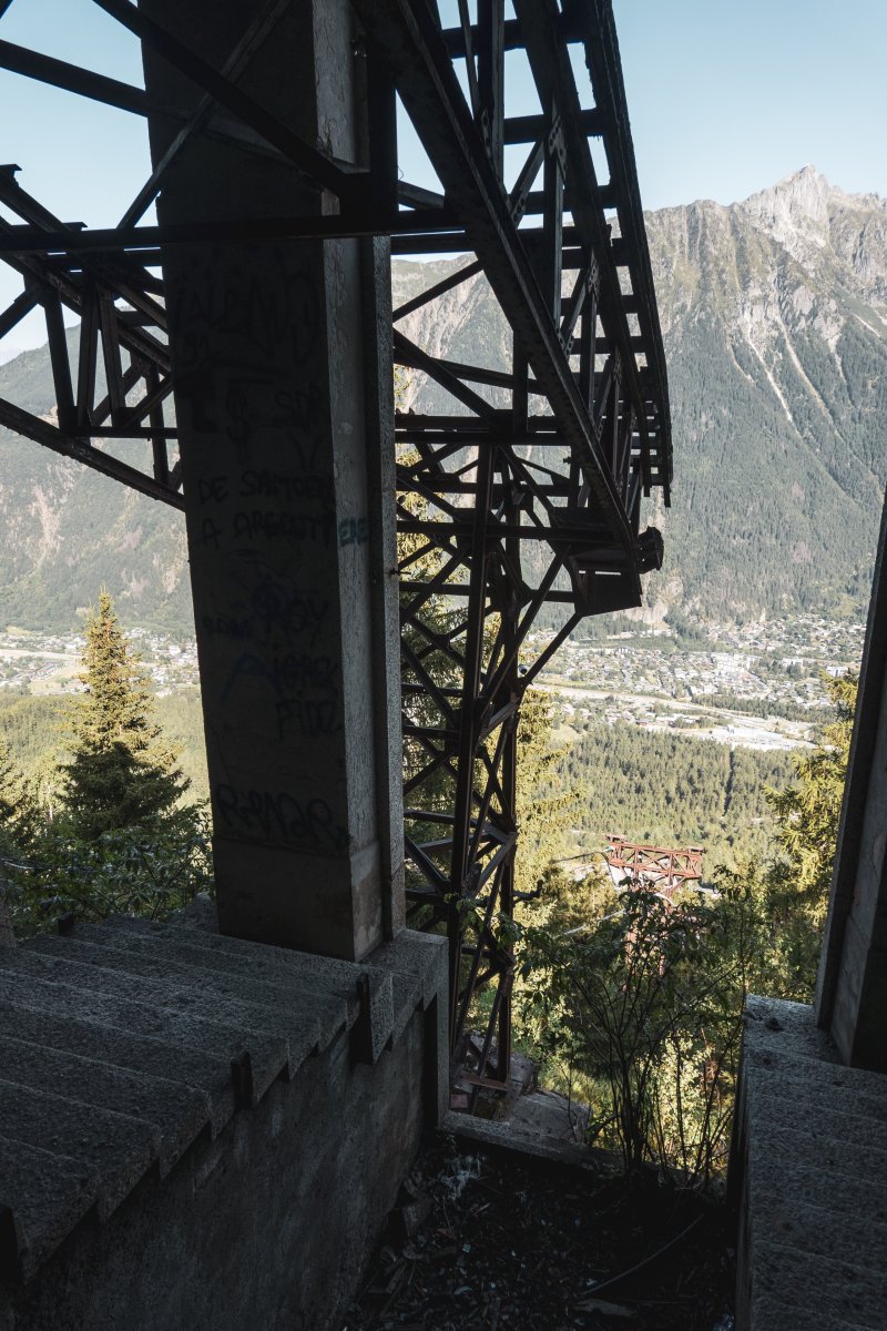 Blick vom Gare de la Para auf Chamonix