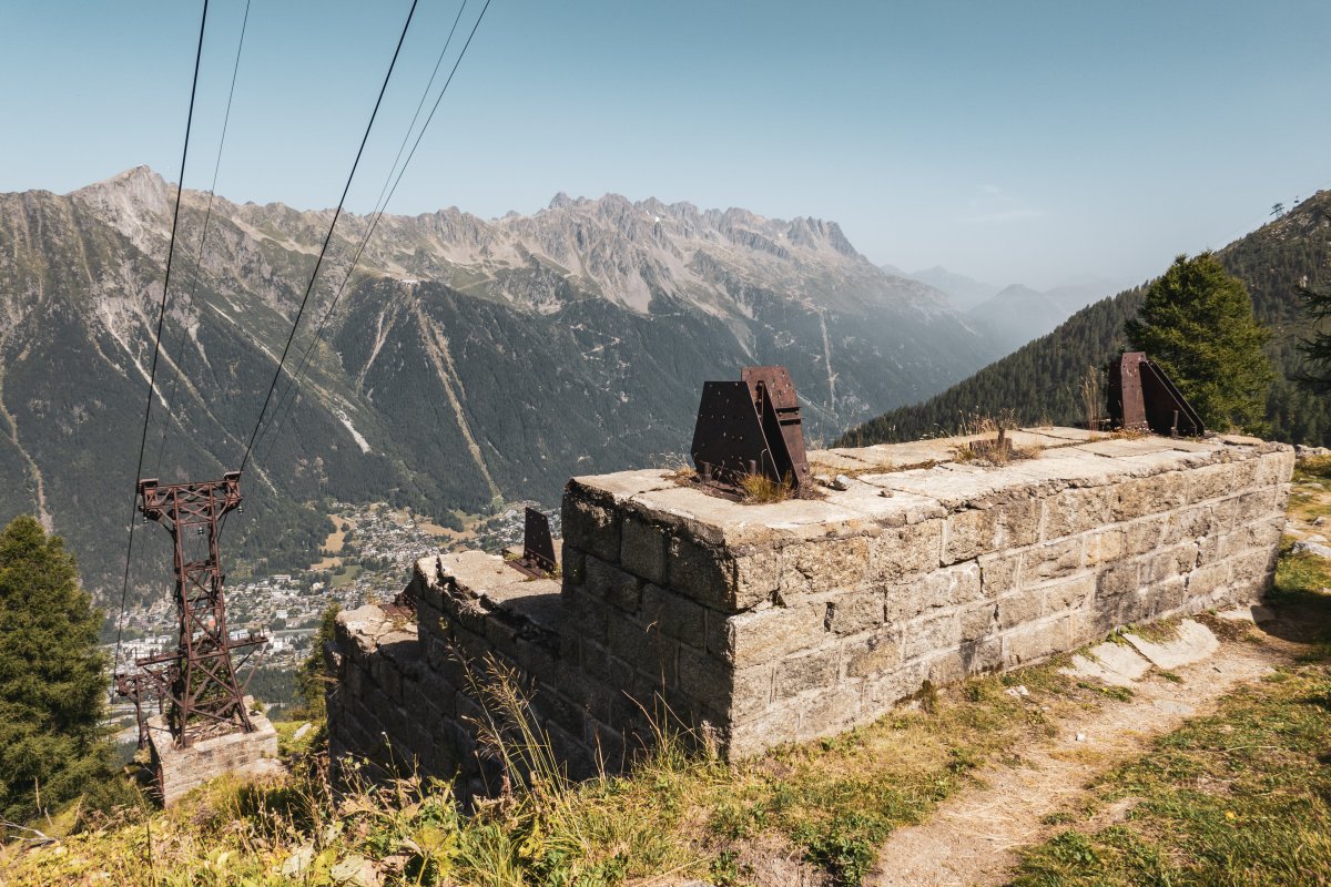Stützenfundamente der Téléphérique des Glaciers in Chamonix