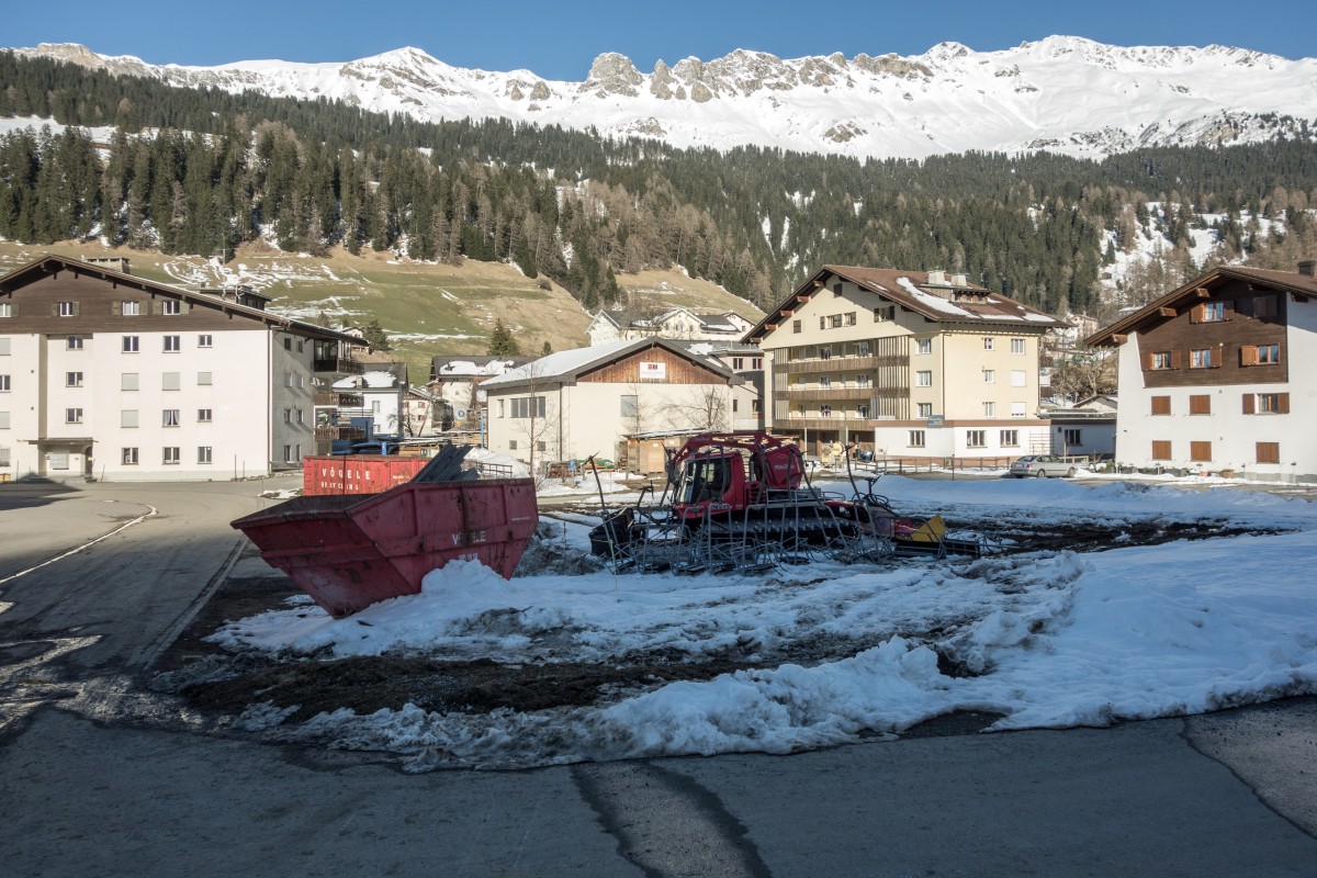 Überreste der Sesselbahn Churwalden-Alp Stätz, April 2015