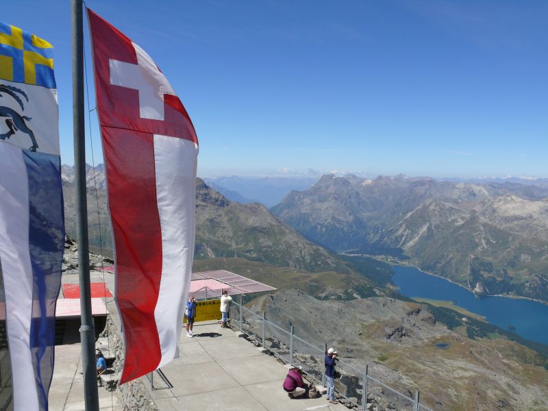 Panorama vom Corvatsch Richtung Westen, August 2007