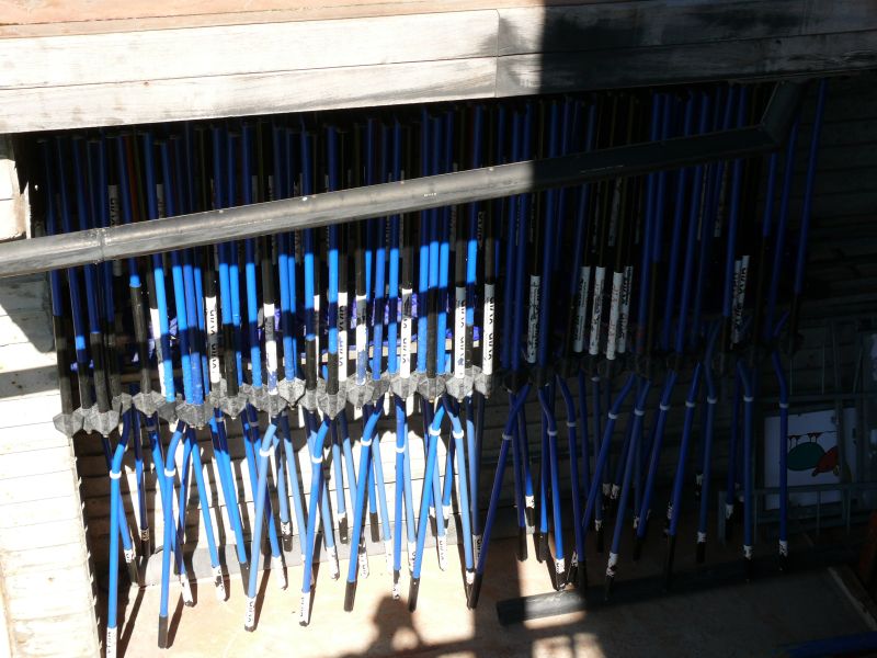 Schlepplift-Gehänge in der Bergstation der Luftseilbahn Sils Maria-Prasüra, August 2007