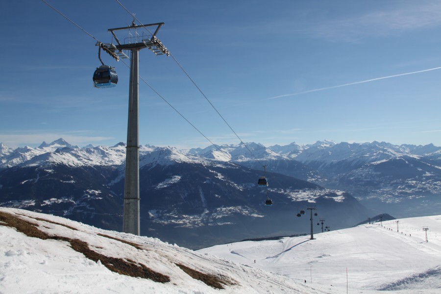 Kabinenbahn Crans-Merbé-Cry d'Er, Februar 2012