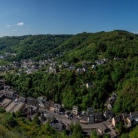 Panorama vom Pinnerkreuz auf Cochem und die Mosel, Mai 2017