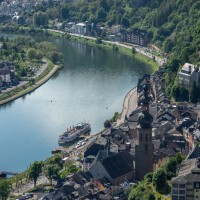 Panorama vom Pinnerkreuz auf Cochem und die Mosel, Mai 2017