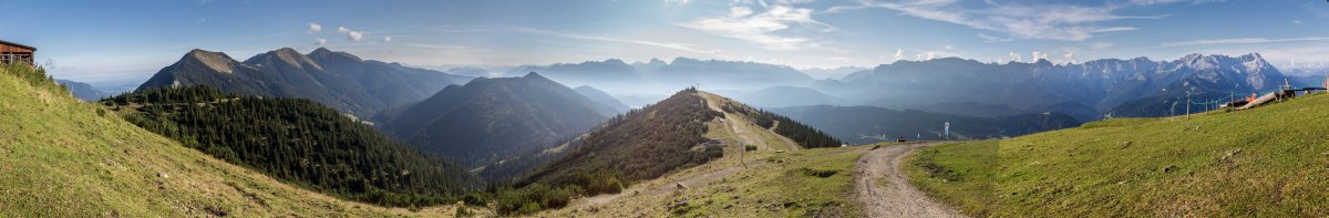 Panorama vom Wank auf die Alpen