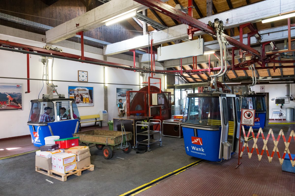 Talstation der Kabinenbahn Garmisch-Partenkirchen-Wank, September 2014