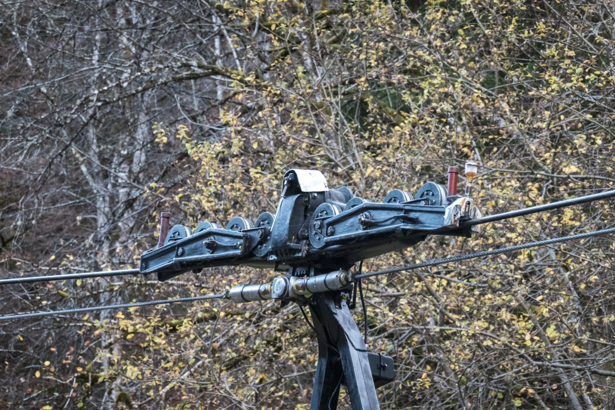 Laufwerk der Graseckbahn mit Fangbremse