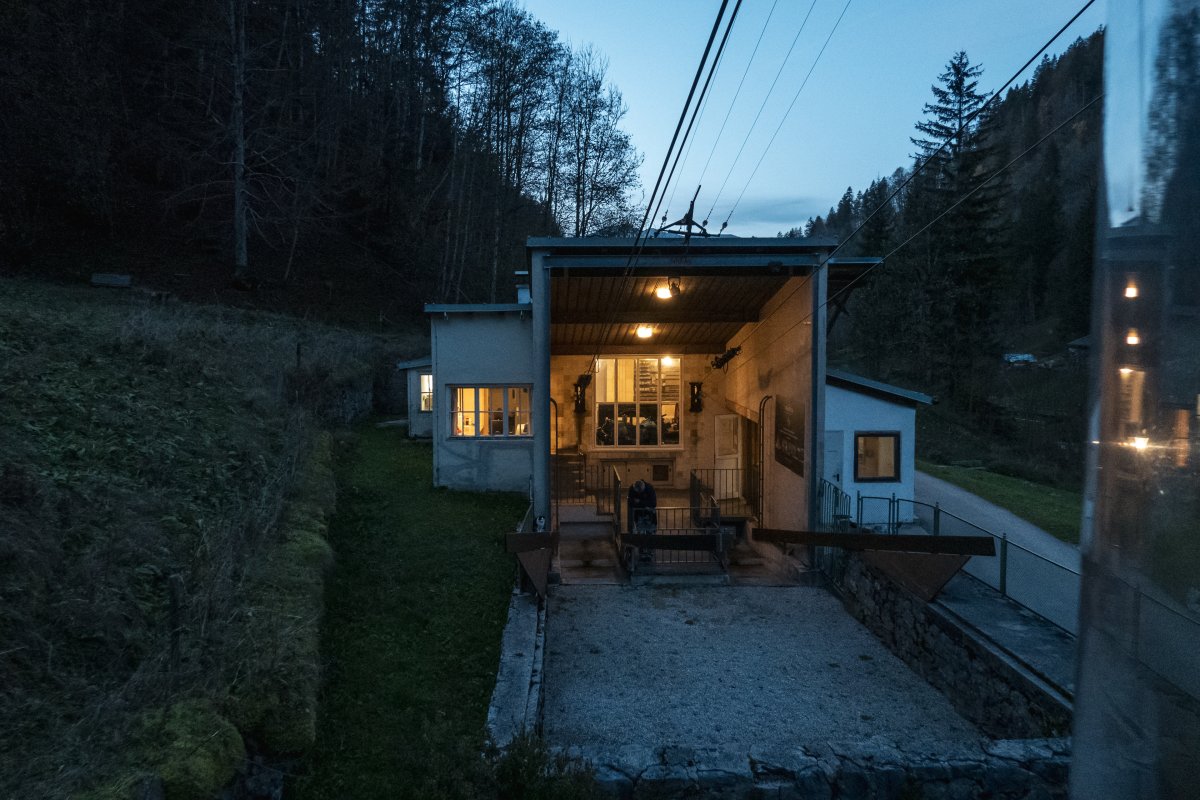 Talstation der Seilbahn Graseck am Eingang zur Partnachklamm