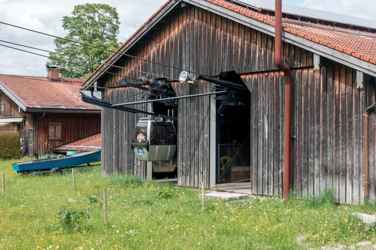 Talstation der Kabinenbahn Lenggries-Brauneck, Mai 2019