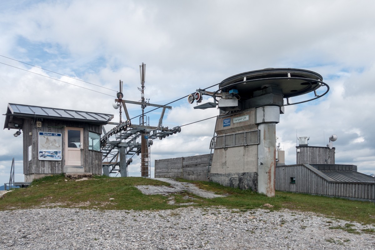 Bergstation der Sesselbahn Garland, Mai 2019