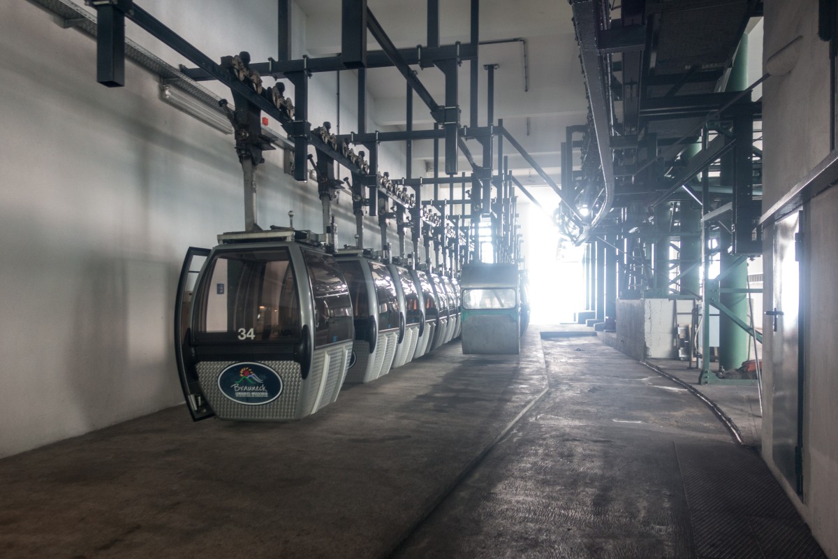 Bergstation der Kabinenbahn Lenggries-Brauneck, Mai 2019