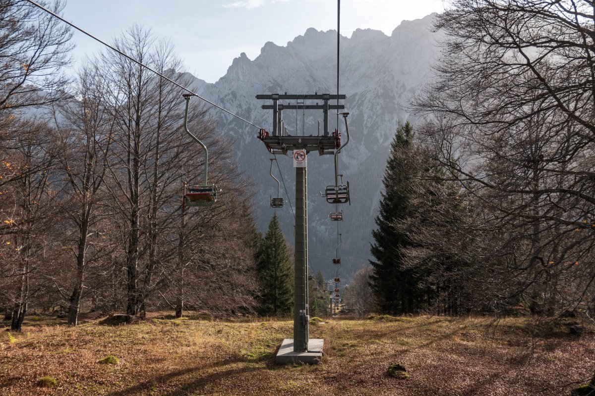 Talfahrt mit der Sesselbahn nach Mittenwald