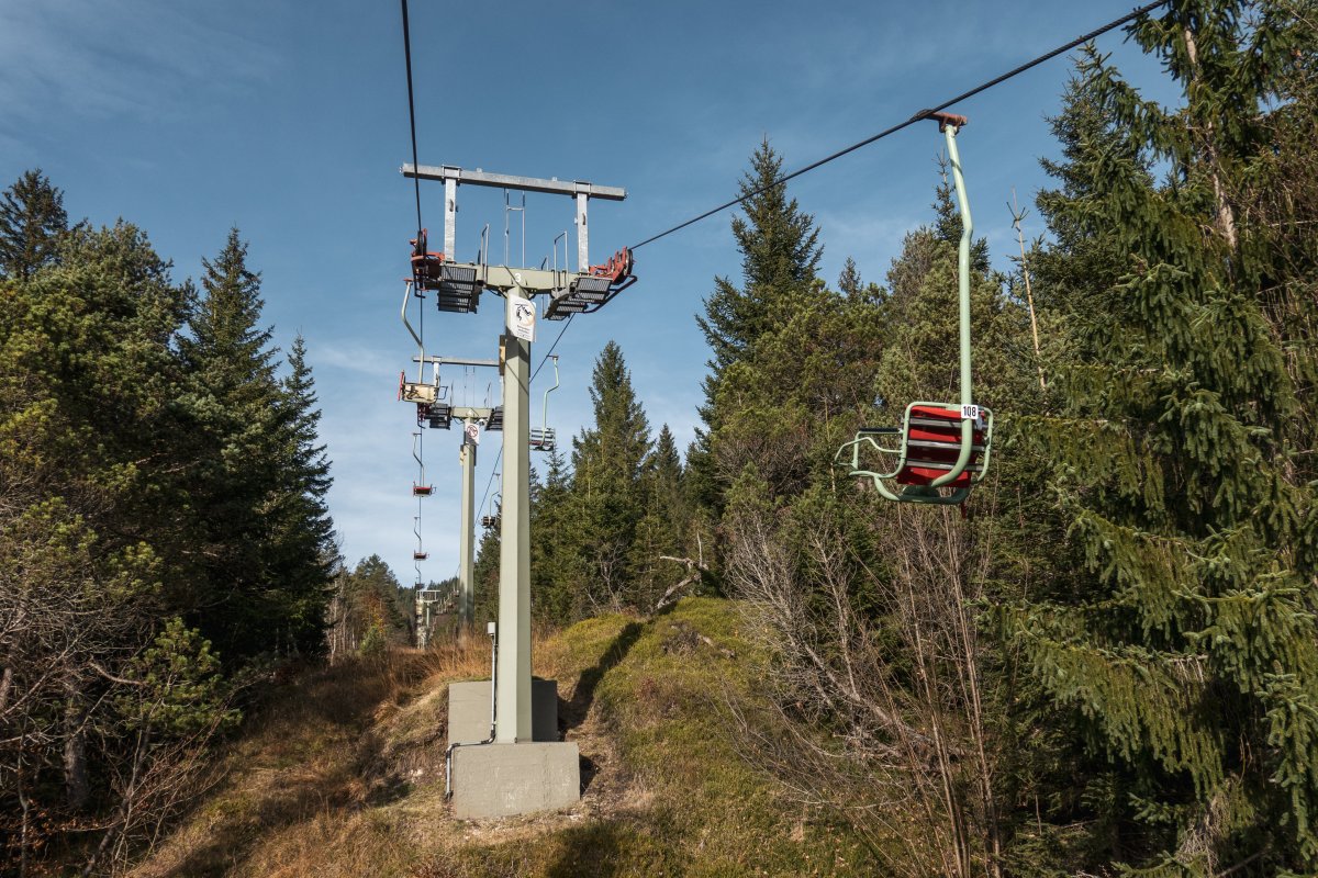 Talfahrt mit der Sesselbahn nach Mittenwald