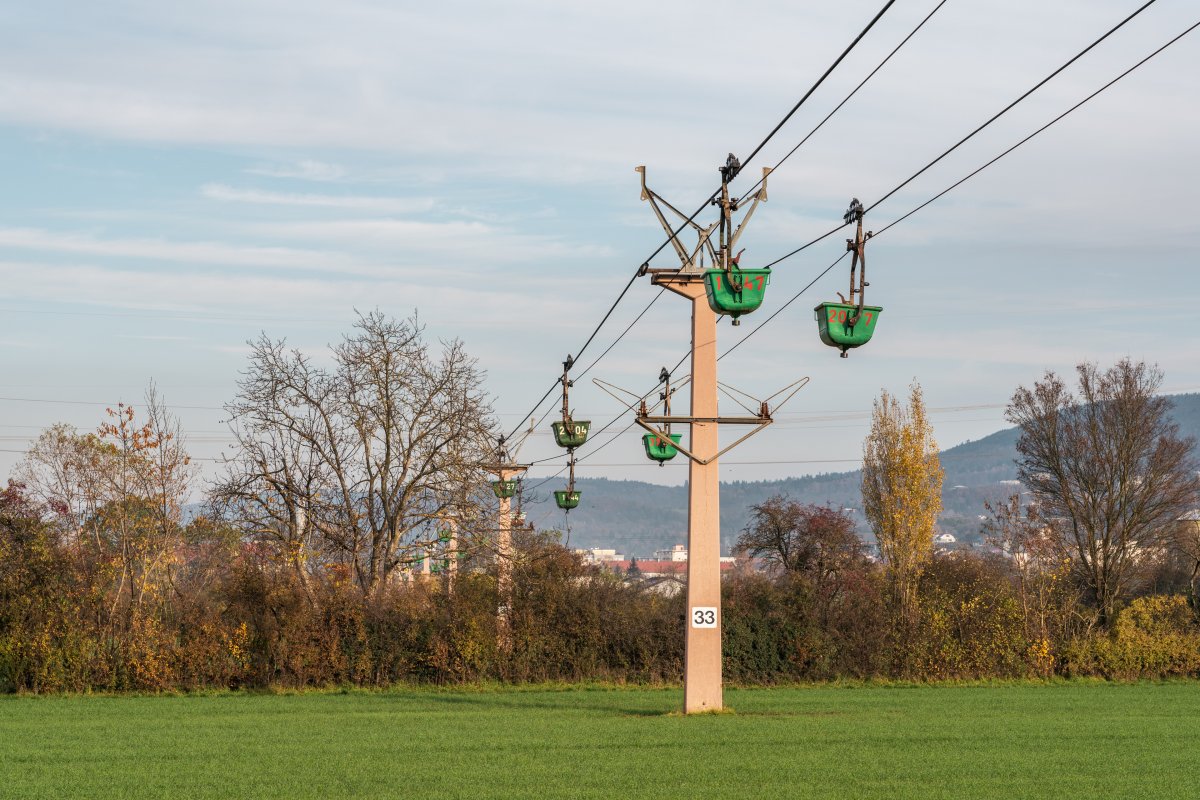 Materialseilbahn Leimen-Nußloch, Dezember 2022