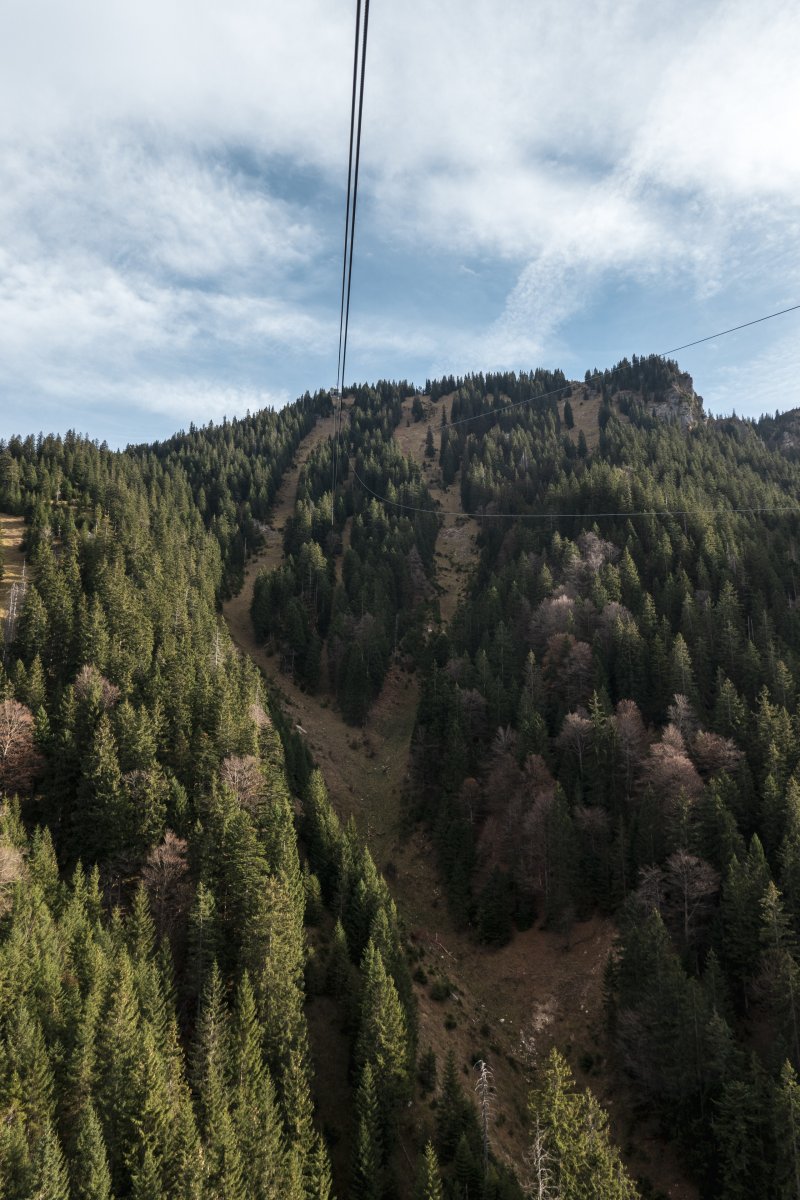 Schwindelerregende Höhe der Laber-Seilbahn