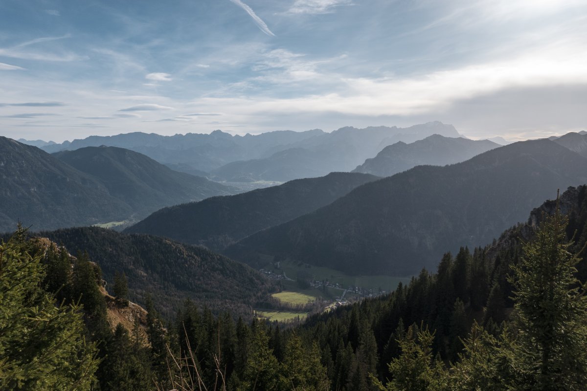 Panorama vom Laber Richtung Zugspitze