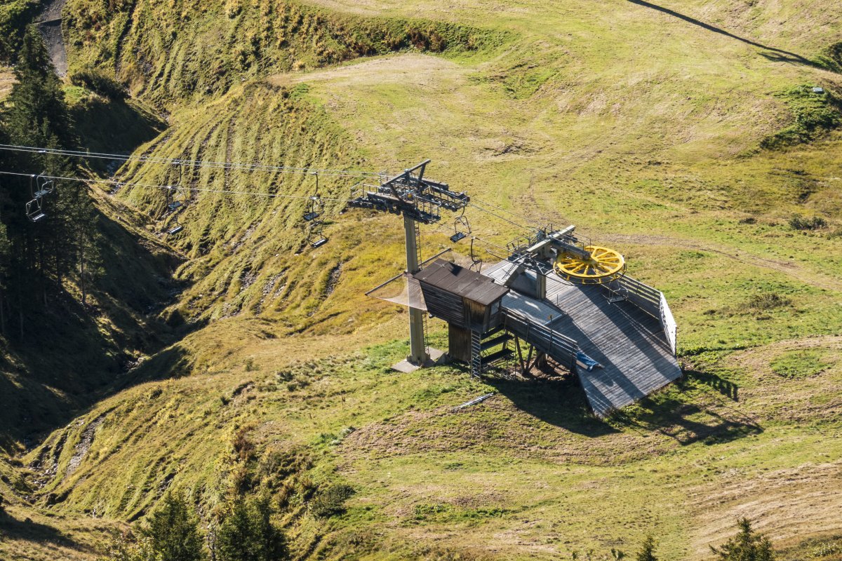 Bergstation der Sesselbahn Scheidtobel, September 2023