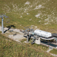 Talstation der Sesselbahn Höfatsblick-Koblat, September 2023