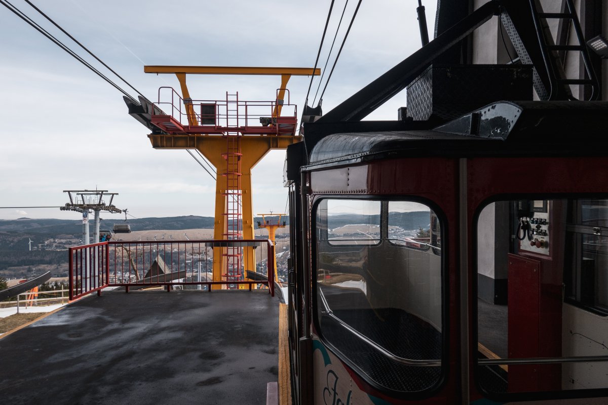 Bergstation der Luftseilbahn Oberwiesenthal-Fichtelberg, Januar 2024