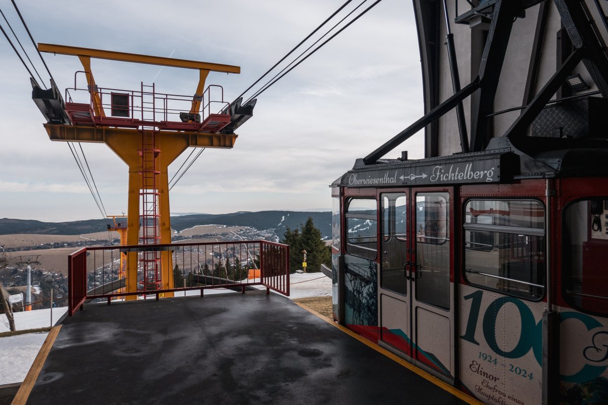 Bergstation der Luftseilbahn Oberwiesenthal-Fichtelberg, Januar 2024