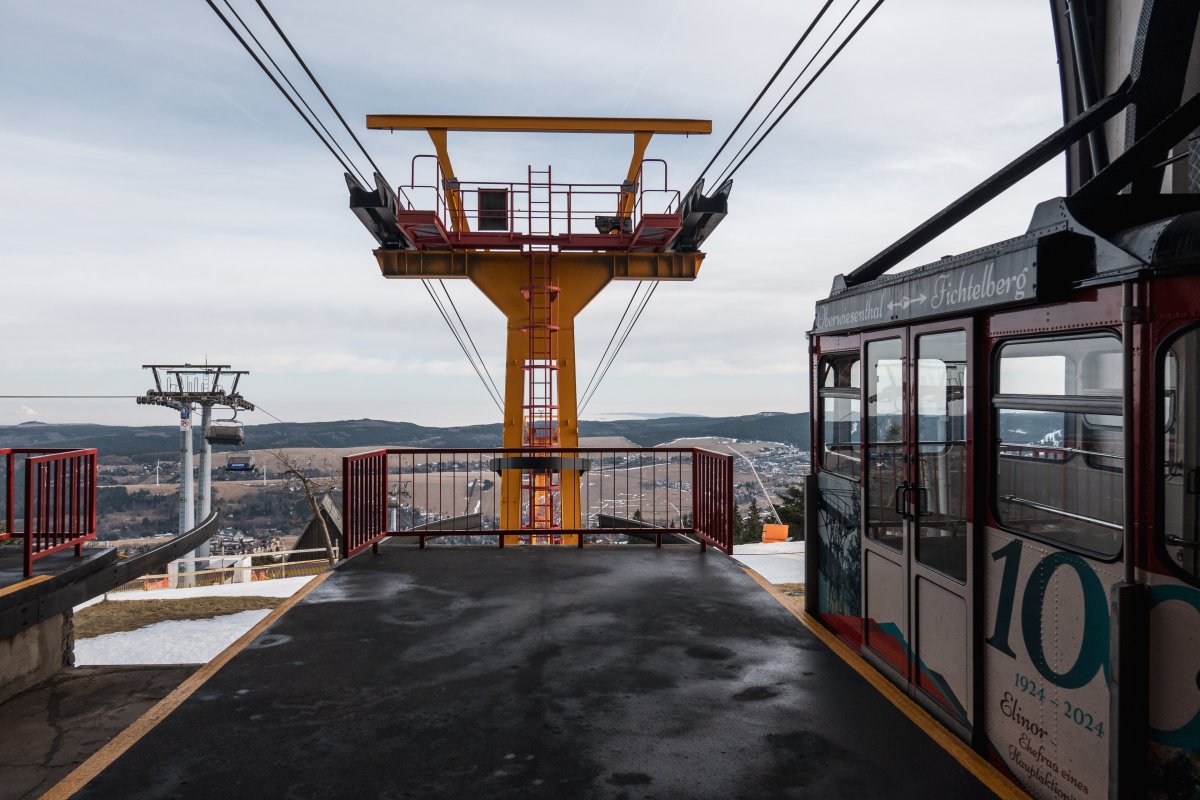 Bergstation der Luftseilbahn Oberwiesenthal-Fichtelberg, Januar 2024
