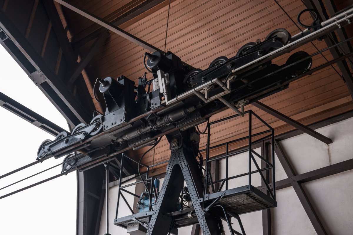 Laufwerk der Luftseilbahn Oberwiesenthal-Fichtelberg, Januar 2024