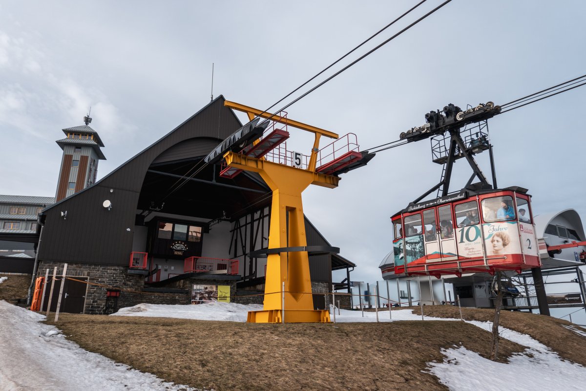 Bergstation der Luftseilbahn Oberwiesenthal-Fichtelberg, Januar 2024