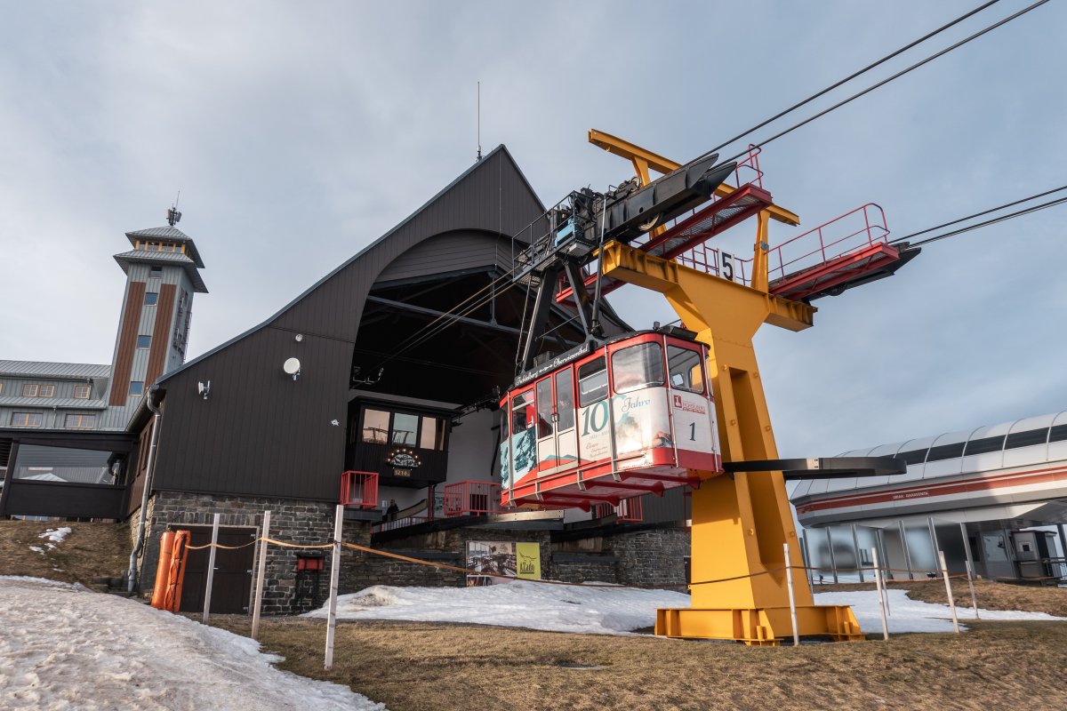 Bergstation der Luftseilbahn Oberwiesenthal-Fichtelberg, Januar 2024