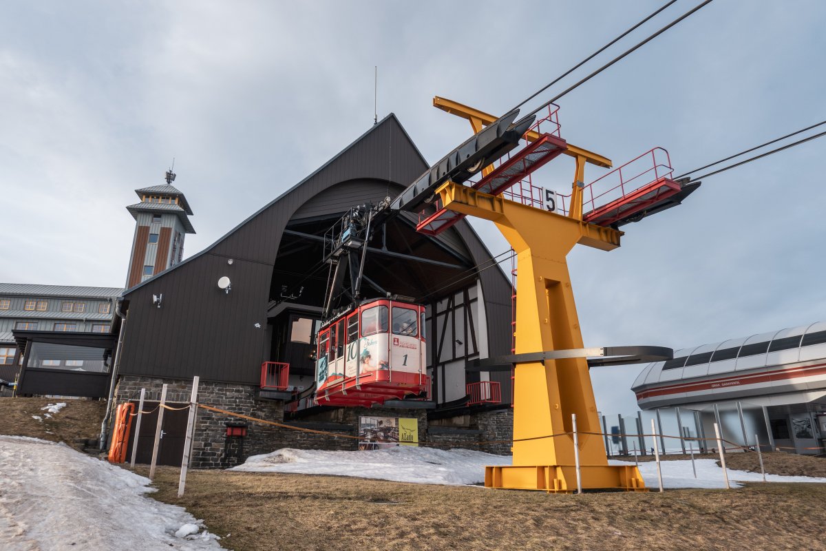 Bergstation der Luftseilbahn Oberwiesenthal-Fichtelberg, Januar 2024