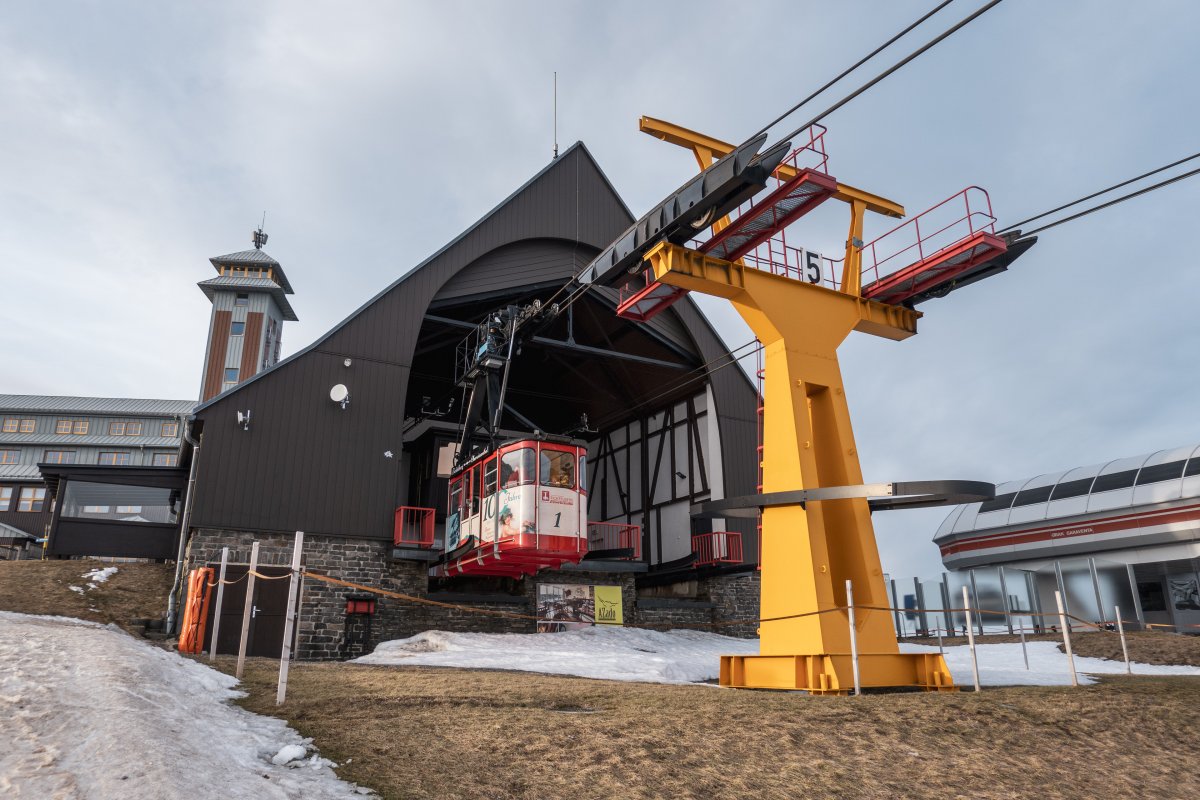 Bergstation der Luftseilbahn Oberwiesenthal-Fichtelberg, Januar 2024