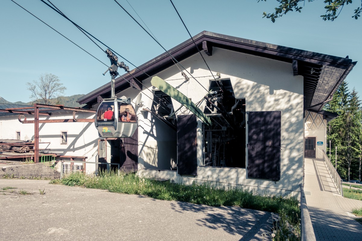 Talstation der Kabinenbahn Rottach-Egern-Wallberg, Juni 2019