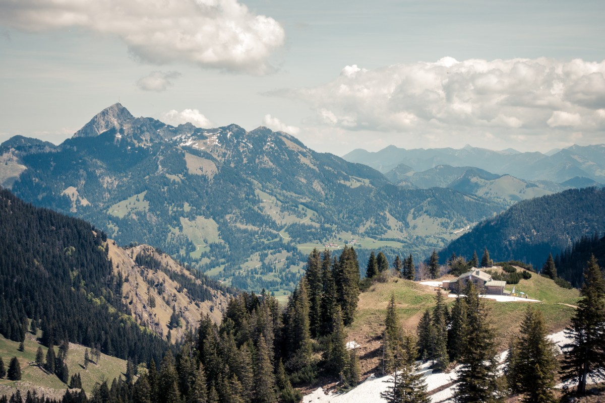 Panorama vom Taubenstein Richtung Wendelstein, Juni 2019
