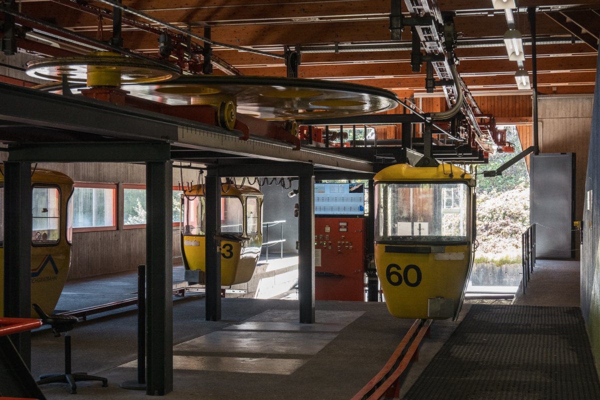 Talstation der Kabinenbahn Lanzenbach-Hochgrat, September 2023